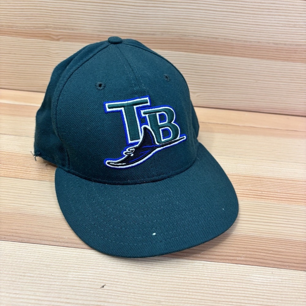 Tampa Bay Devil Rays Hat Cap Green New Era Wool Vintage in USA Sz 7-7 1/8 READ